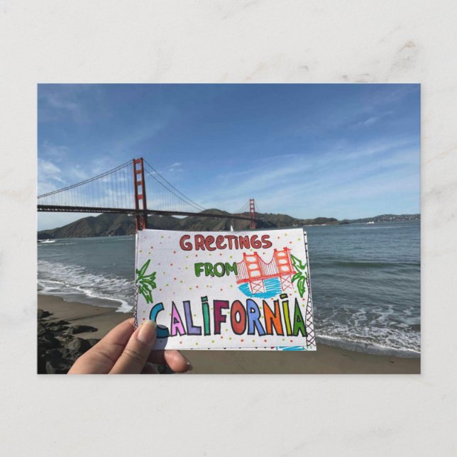 Carte Postale Bonjour de... Californie! (Devant)