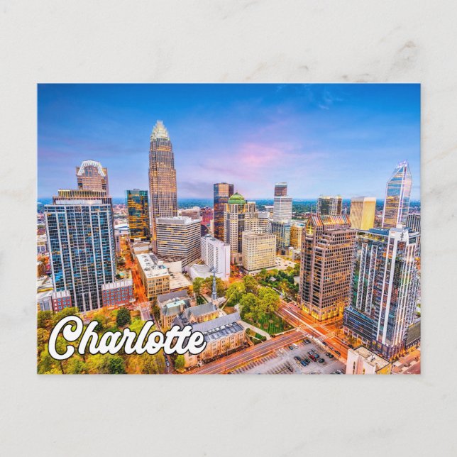 Carte Postale Bonjour De Charlotte, Caroline Du Nord, États-Unis (Devant)