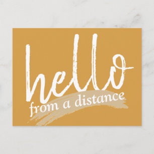 Carte Postale bonjour de distance en maude jaune