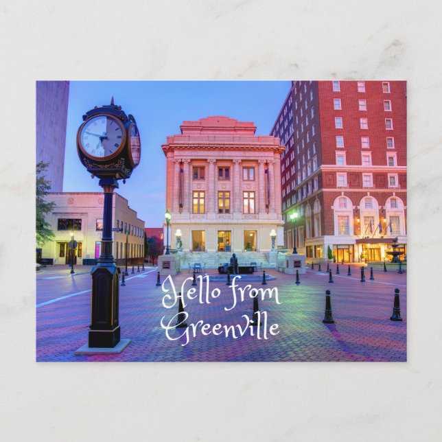 Carte Postale Bonjour De Greenville, Caroline Du Sud (Devant)