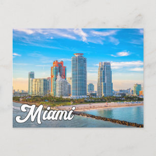 Carte Postale Bonjour De Miami, Floride, États-Unis