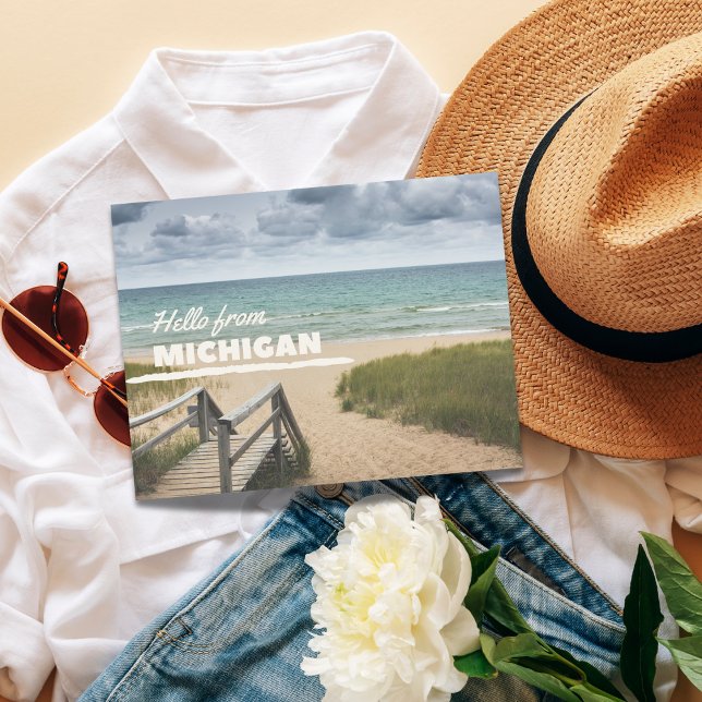 Carte Postale Bonjour De Michigan Beach Vibes ( Birthday Depot
Hello From Michigan Beach Vibes Postcard)