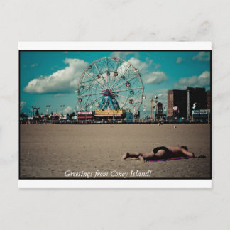 Carte Postale Bonjour depuis Coney Island !