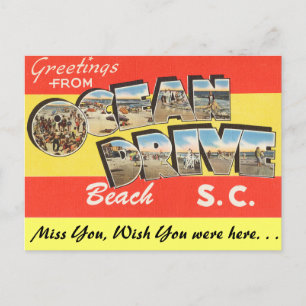 Carte Postale Bonjour depuis Ocean Drive Beach