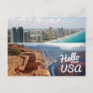 Carte Postale Bonjour des États-Unis