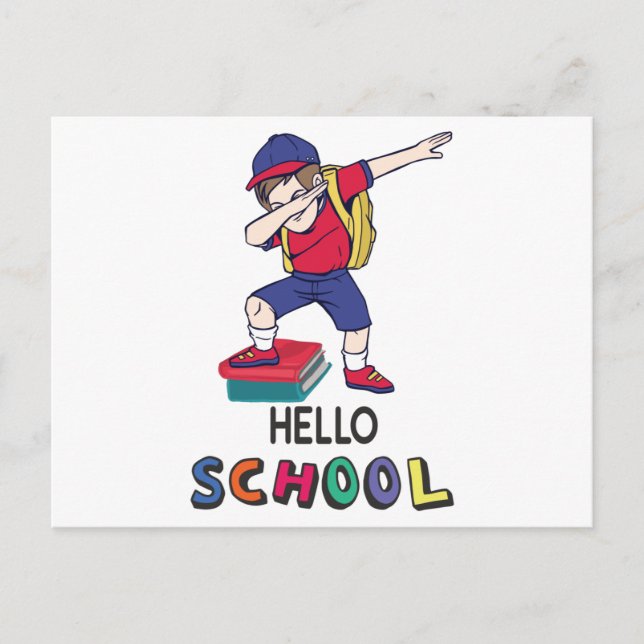 Carte Postale Bonjour école (Devant)