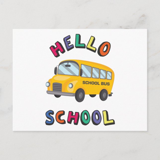 Carte Postale Bonjour école (Devant)