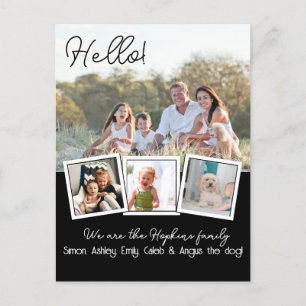 Carte Postale Bonjour Editable Nous sommes nouveaux dans le phot