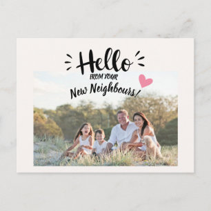 Carte Postale Bonjour, Editable Nous sommes Nouveaux dans le Qua