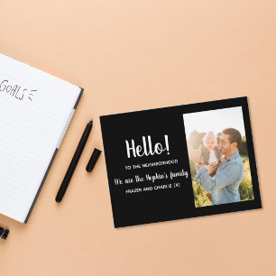 Carte Postale Bonjour, Editable Nous sommes nouveaux dans le qua
