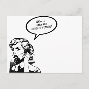 Carte Postale Bonjour ? Est-Ce Le MONDE EXTÉRIEUR ? ! Rétro