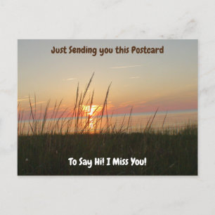 Carte Postale Bonjour et vous me manquez Sunset over the Ocean S