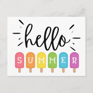 Carte Postale Bonjour Été-Glace-Popsicle