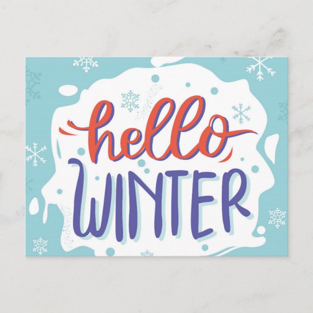 Carte Postale Bonjour hiver (Devant)