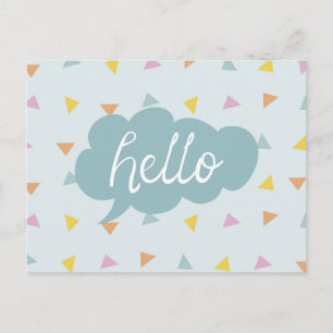 Carte Postale Bonjour joli pastel