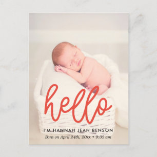 Carte Postale Bonjour - Jolie photo faire-part de naissance