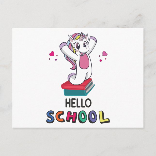 Carte Postale Bonjour l'école (Devant)