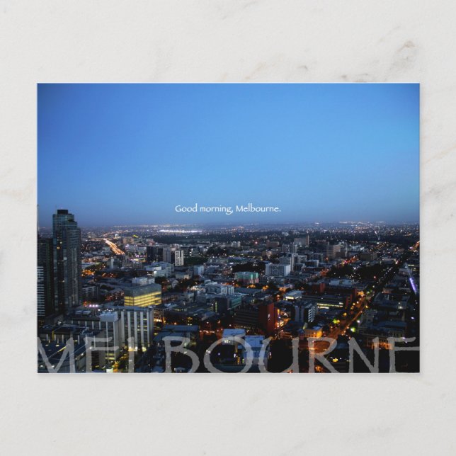 Carte Postale Bonjour, Melbourne (Devant)
