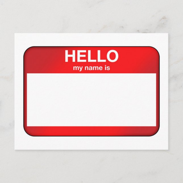 Carte Postale Bonjour Mon Nom Est... (Devant)