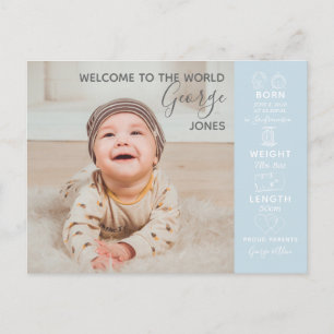 Carte Postale bonjour monde bébé photographe faire-part nouveau