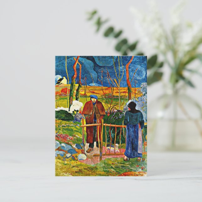 Carte Postale Bonjour, Monsieur par Paul Gauguin (Debout devant)