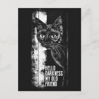 Carte Postale Bonjour obscurité mon vieil ami Black Cat Sketch