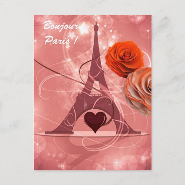 Carte Postale Bonjour Paris ! (Devant)