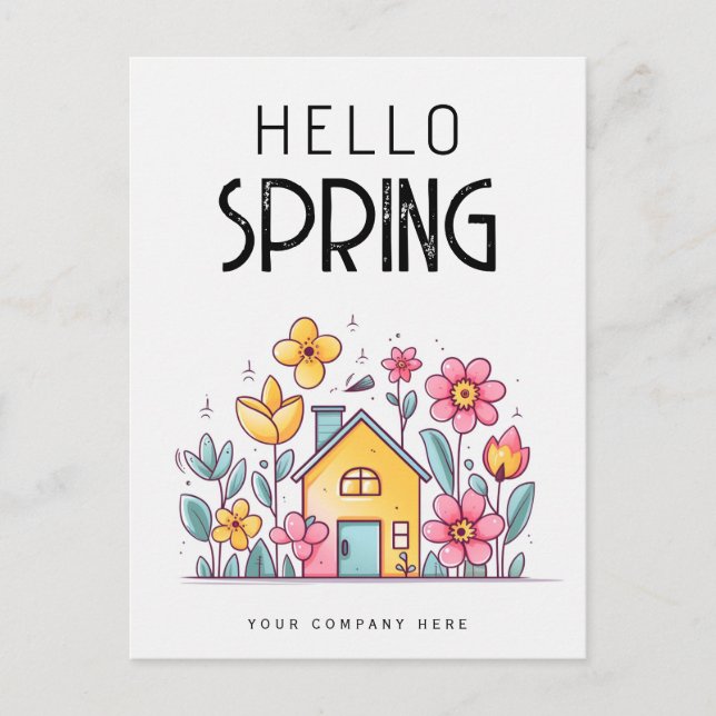 Carte Postale Bonjour Spring Immobilier Agriculture (Devant)