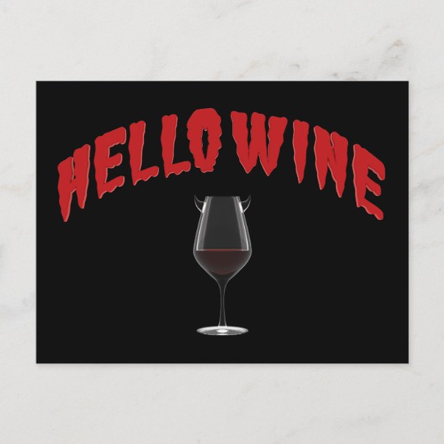 Carte Postale Bonjour Vin - Un Treat d'Halloween (Devant)