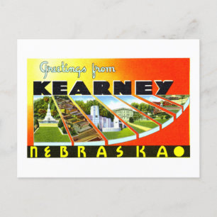 Carte Postale Bonjour vintage de Kearney, Nebraska,