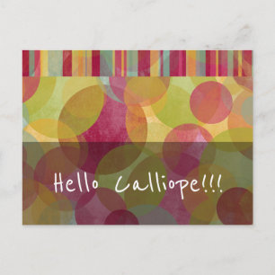 Carte Postale Bonjour Votre Nom Amical Rouge Jaune Orange Vert