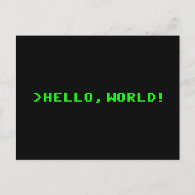 Carte Postale Bonjour World Computer Programming (Devant)