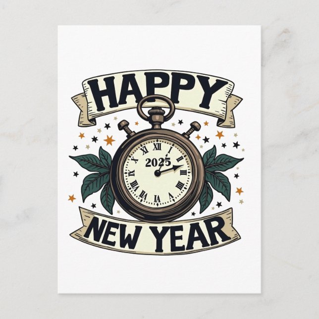 Carte Postale Bonne année 2025 Fête du Nouvel An (Devant)