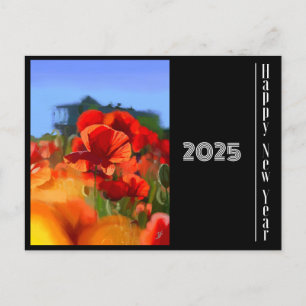 Carte Postale Bonne année 2025 - la maison des coquelicots
