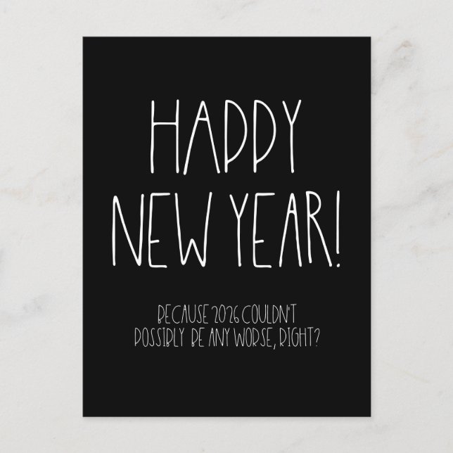 Carte Postale Bonne année 2026 Sarcastique (Devant)
