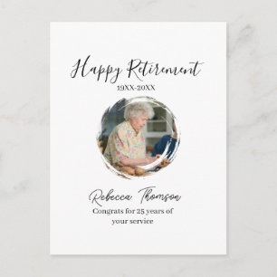 Carte Postale Bonne année de retraite nom cercle photo retraité