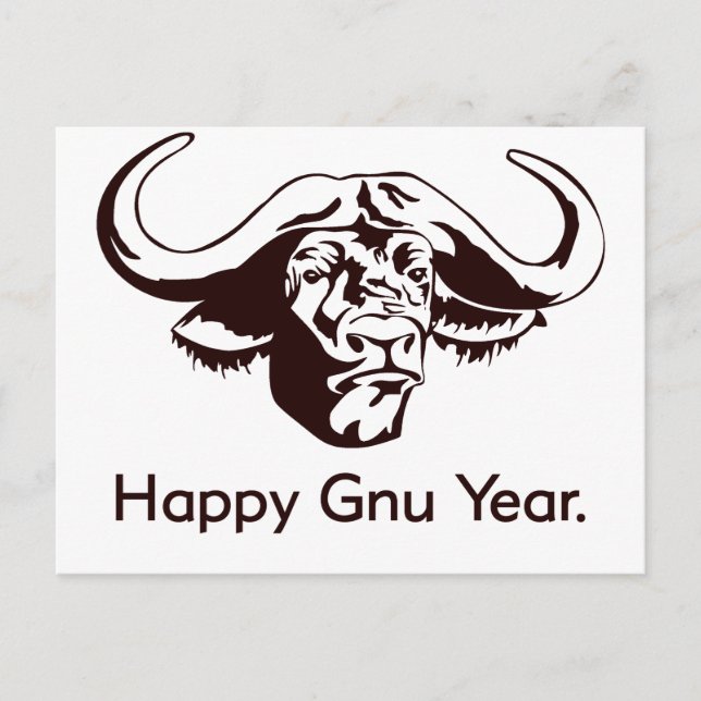 Carte Postale Bonne année Gnu (Devant)