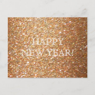 Carte Postale Bonne année ! Parties scintillant de cuivre