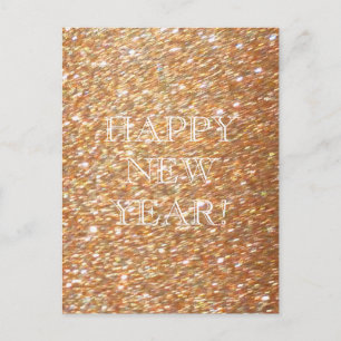 Carte Postale Bonne année ! Parties scintillant de cuivre