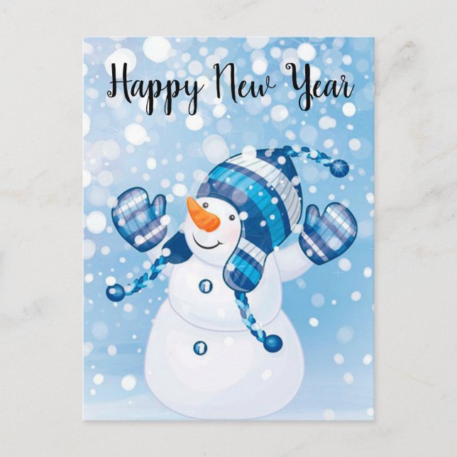 Carte Postale Bonne année Snowman (Devant)