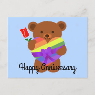 Carte Postale Bonne Anniversaire mignonne Ours en peluche #2 Car