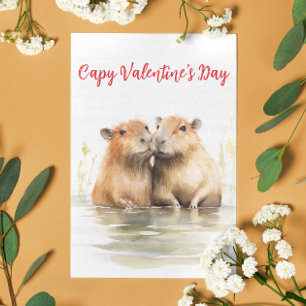 Carte Postale Bonne Capy Valentine's day Capabara Love