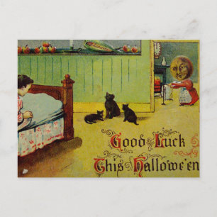 Carte Postale Bonne Chance Cette Halloween (Carte Vintage Hallow