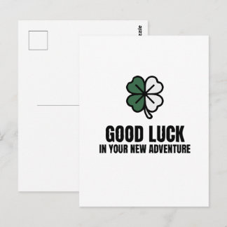 Carte Postale Bonne Chance Dans Votre Nouvelle Aventure Trèfle à