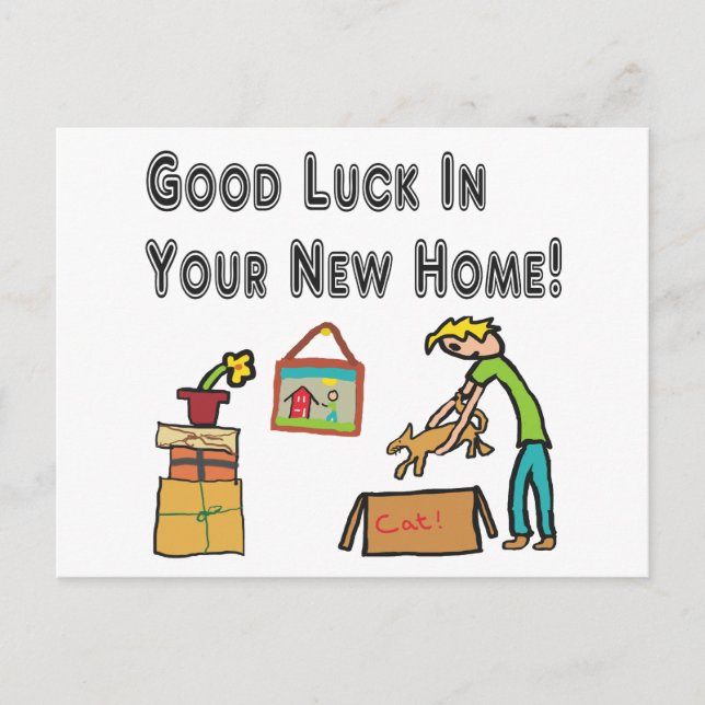 Carte Postale Bonne Chance Dans Votre Nouvelle Maison (Devant)