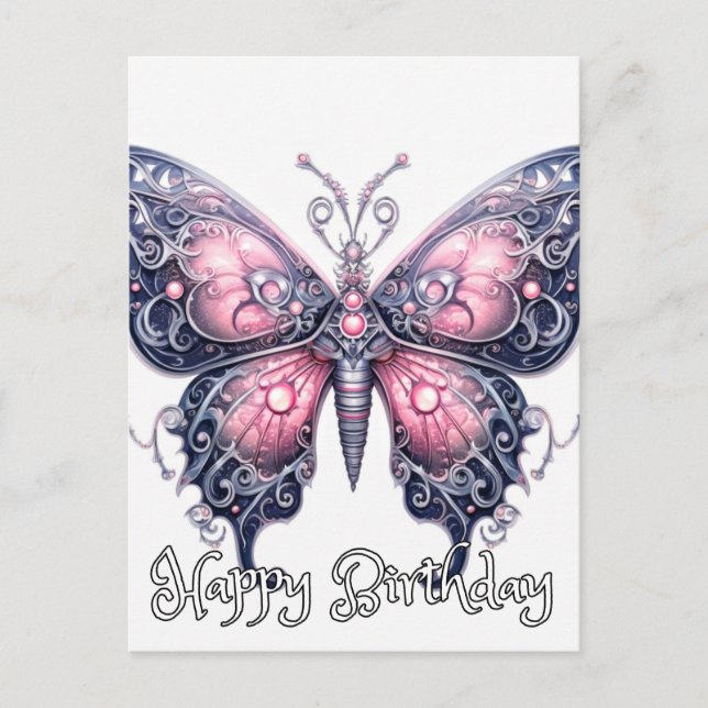 Carte Postale Bonne conception de papillon imaginatif anniversai (Devant)