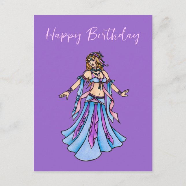 Carte Postale Bonne danseuse du ventre d'anniversaire (Devant)