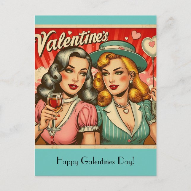 Carte Postale Bonne fête des Galentines (Devant)