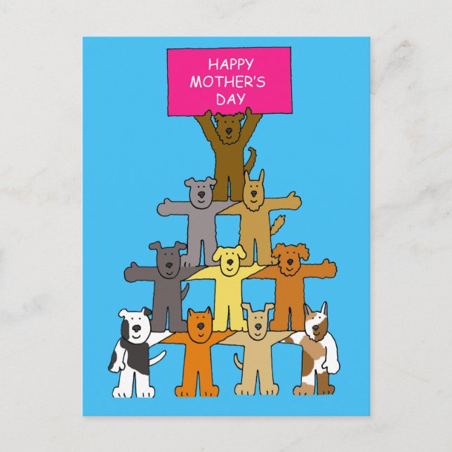 Carte Postale Bonne fête des mères pour l'Amoureux des chiens (Devant)