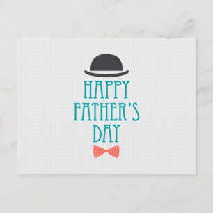 Carte Postale Bonne Fête des pères Casquette et Cravate Bow   Ca